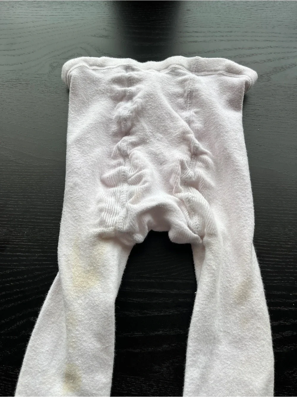 Girls White Knit Tights Size 7-10 Full Length Stretchy Stockings